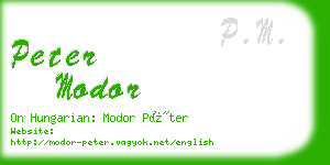 peter modor business card